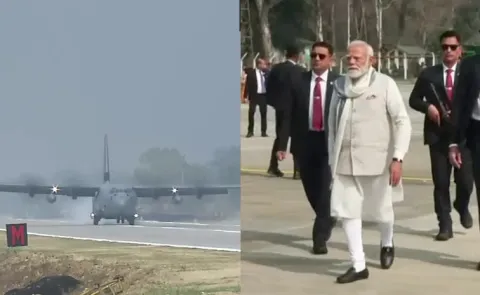 Prime Minister Modi arrives in Assam