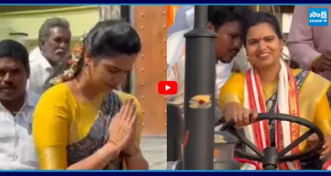 Vidadala Rajini Drives A Tractor with Full Energy  1