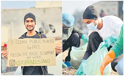 Civic-minded volunteer asifhindustanii cleaned a dirty bus stop