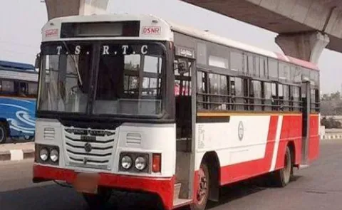 City buses with luggage carrier in Hyderabad