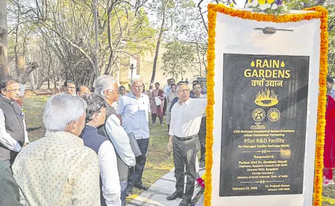 Shailesh Nayak inaugurates Rain Garden at NGRI