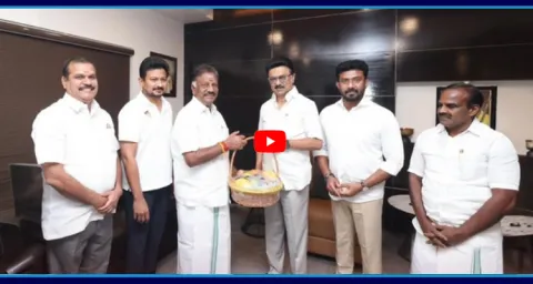 AIADMK Excommunicated Leader Panneerselvam Meets CM Stalin 1