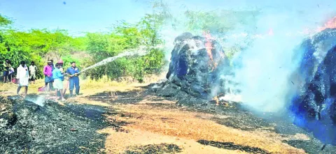 15 ఎకరాల పశుగ్రాసం దగ్ధం 