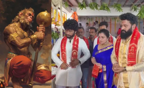 Actor Rishab Shetty and Prashanth Varma Attend Jai Hanuman Movie Pooja Ceremony