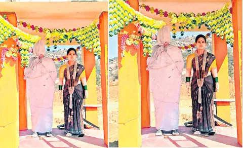 Husband Installs Statue Beside Late Wife In Jangaon
