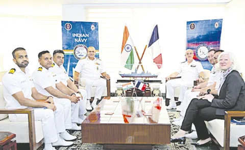 India and France navy officers meet in andhra pradesh