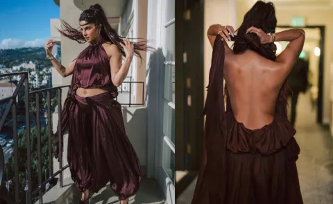 Priyanka Chopra Wear Dhoti Style dress At The Bluff Press Tour1