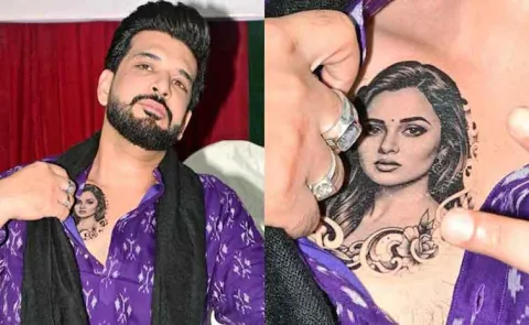 Karan Kundra tattooed Girlfriend Tejasswi Prakash Face on his chest6