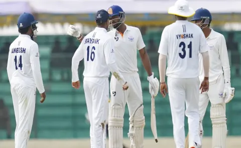 Ranji Trophy Final: Paras Dogra fined For headbutt incident JK 584 All Out