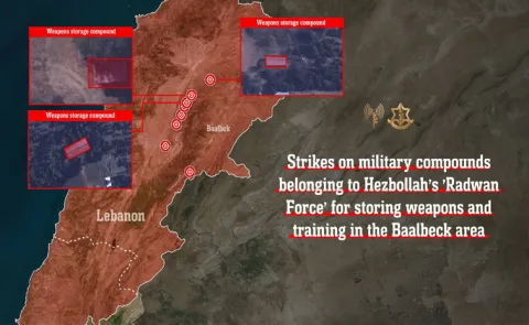 IDF struck eight military compounds belonging to Hezbollah