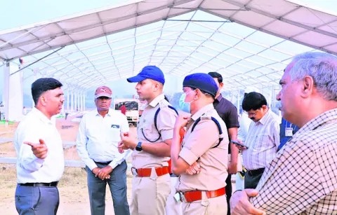 సీఎం సభకు ఏర్పాట్లు ముమ్మరం