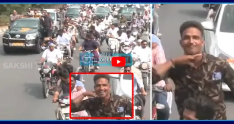 Huge Crowd Following YS Jagan Convoy In Guntur Tour 1