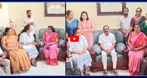 RK Roja And Bhumana Karunakar Reddy Meets Ambati Rambabu Family  1