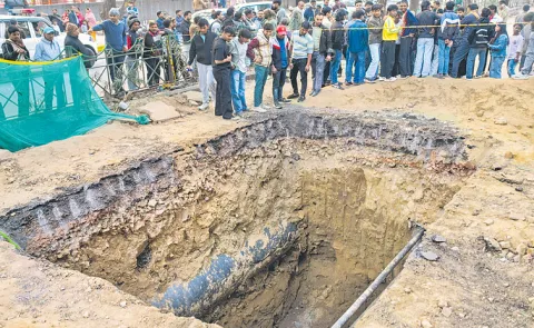 Biker dies after falling into open Delhi Jal Board pit12