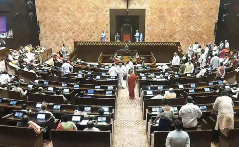 This time the show of dominance is being seen not only inside Parliament but also outside it