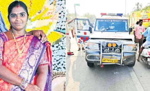 private ambulance accident narsapuram toll plaza