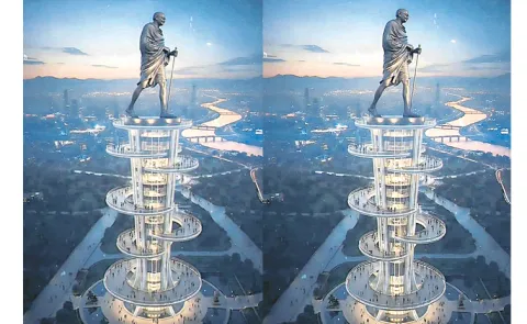 The worlds tallest Gandhi statue at Bapughat