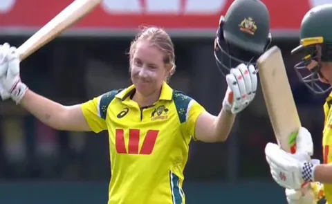 IND VS AUS 3rd ODI: Alyssa healy, mooney shines with blasting 100s, australia scored 409 for 7