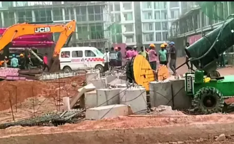 Massive Soil Mound Collapses At Gurugrams Construction Site