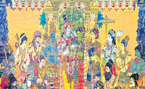 Sikkolu Kalankari artist was recently felicitated by the President