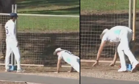 Charlie Stobo Unconventional Methods To Retrieve Ball Sheffield Shield Viral4