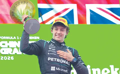 Italian driver wins first race of his career4