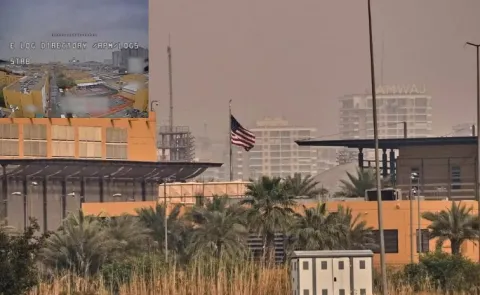 video released by Iraqi group of flight over US Embassy in Baghdad 