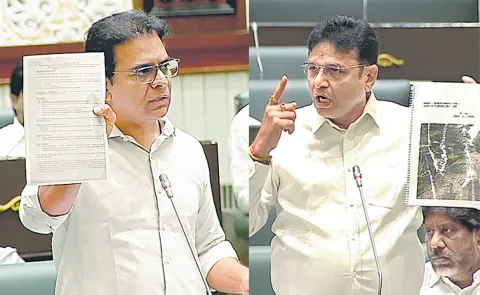 KTR vs Minister Sridhar Babu during Question and Answer session