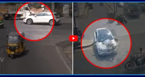 Drunk Youth Drags Cop On Mercedes Benz Car Bonnet In Gachibowli 1