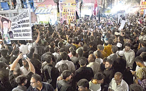 Muslims Protest In Old City Hyderabad against US and Israel Attacks On Iran