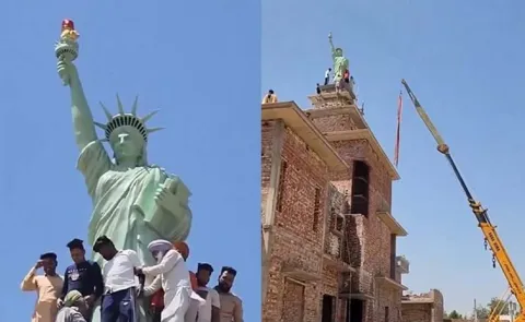 NRI installs Statue of Liberty replica atop Jalandhar home