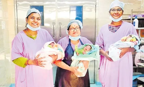Triplets Born In Siddipet Private Hospital