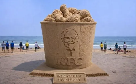 KFC UNVEILS INDIA TALLEST SAND BUCKET In RK BEACH