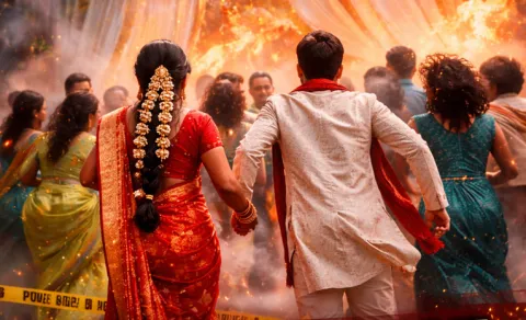 Bomb Threat at Wedding Hall: Bride and Groom Flee Amid Panic Turns Out Fake