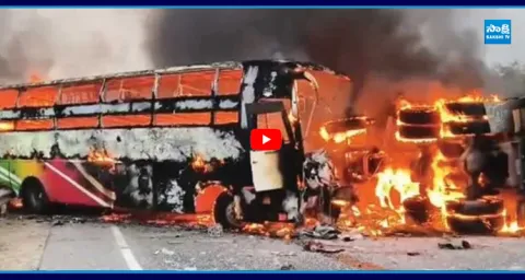 Markapuram Bus Accident AI Video Private Bus Hits Tipper Lorry  1
