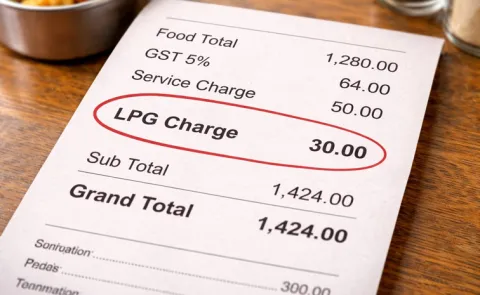 No hotel or restaurant can levy additional LPG charges