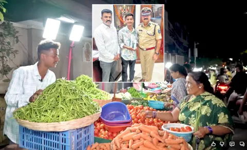Cyberabad CP Ramesh Meets Vegetable Vendor Son Sandeep Viral Video
