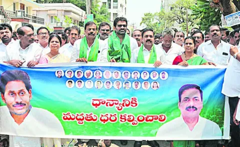 Ycp Dharna in front of Nellore DSO office