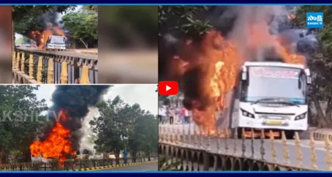 Bus Fire Accident At Visakha Rushikonda 2
