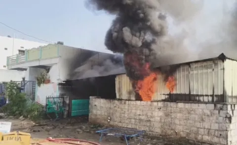 fire accident in coolers factory at kurnool in andhra pradesh
