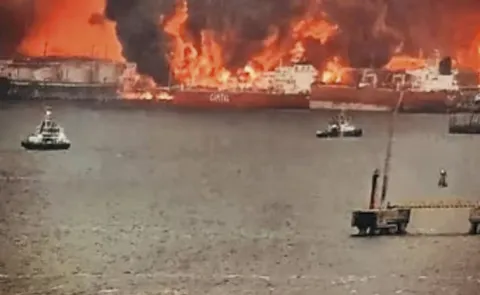 Russia Reports Fire in Strike on Major Baltic Port