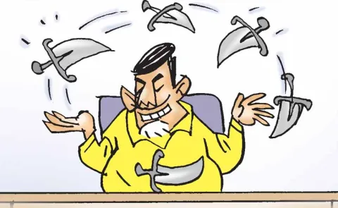 Chandrababu Naidu lies at TDP formation meeting