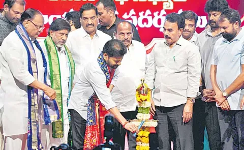 Revanth Reddy at the closing ceremony of the MLA sports and cultural competitions
