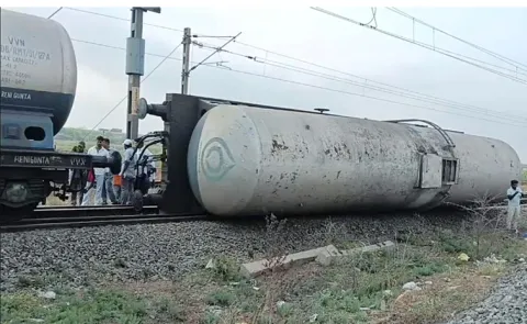 Goods Train Derails In Nellore District