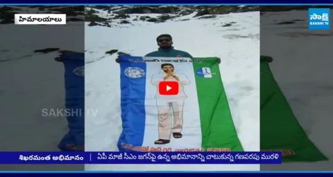 YS Jagan Fan Hoists YSRCP Flag on Himalayan Peak 1