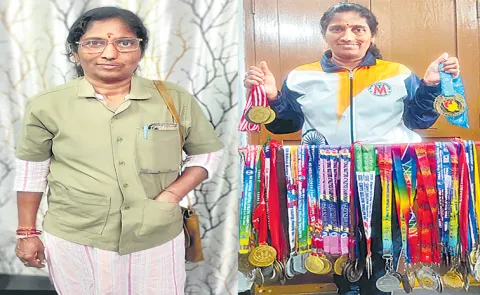 Lady Conductor Swarajya Lakshmi wins gold medals in running race13