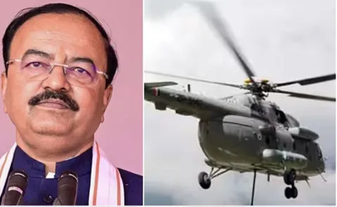 Deputy CM Helicopter makes emergency landing at Lucknow Airport