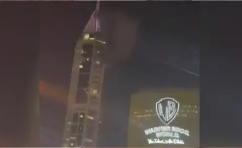 Smoke Rises From Tower In Dubai Marina As Iran Continues Gulf Attacks