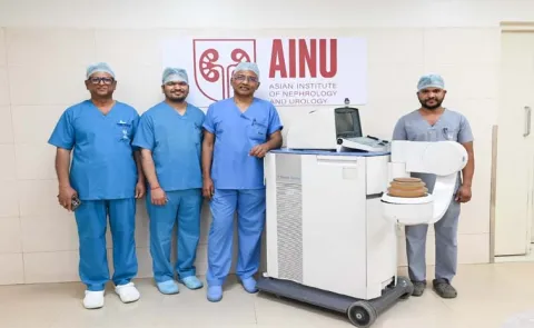 AINU doctors removed kidney stone in 1 year old boy without surgery