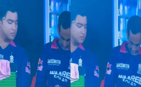 RR Staff Caught Using Mobile Phone In LIVE Match Beside Vaibhav Sooryavanshi, BCCI Rules Explained3